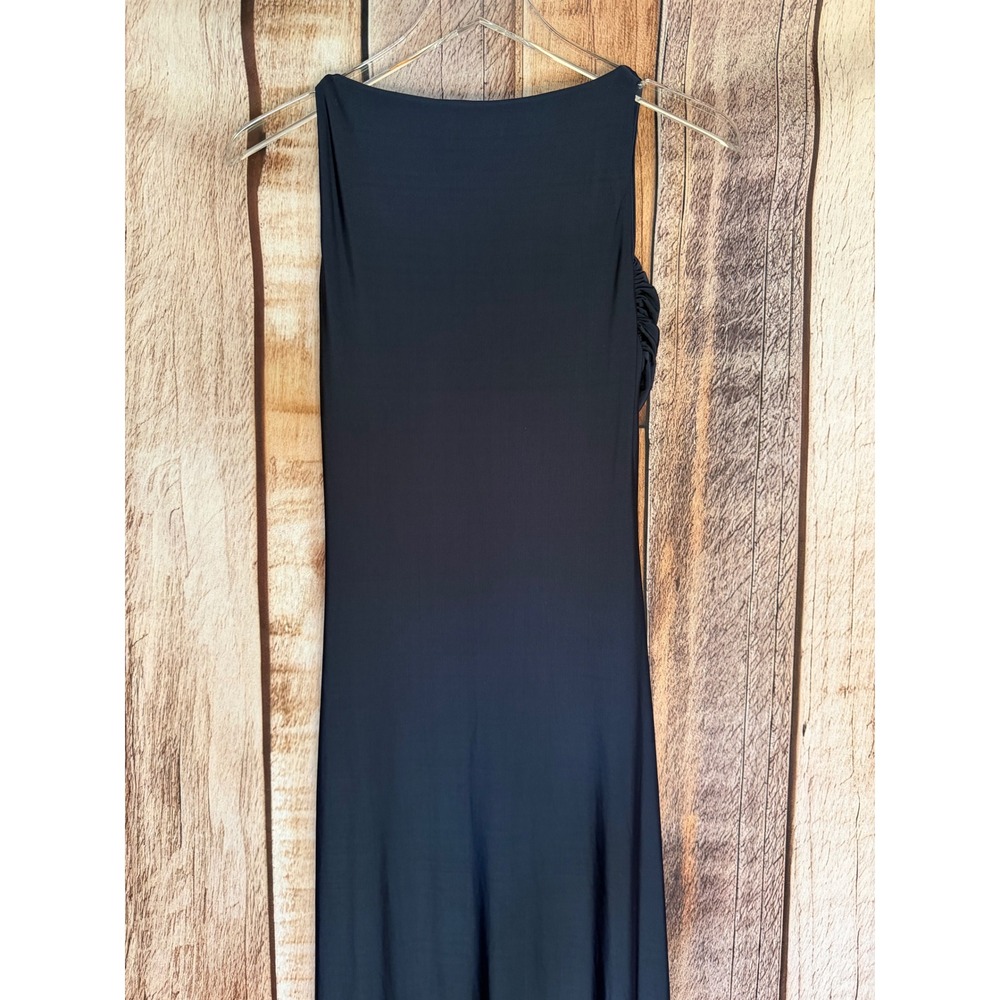 Meshki Perrie Slinky Ruched Maxi Dress Ink Blue Bodycon Maxi Evening Large NWT - Picture 5 of 11